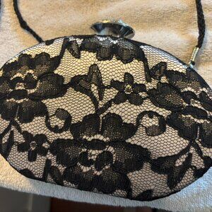 Charming Charlie RSVP Lace Womens Hard Shell Shoulder Bag/Clutch